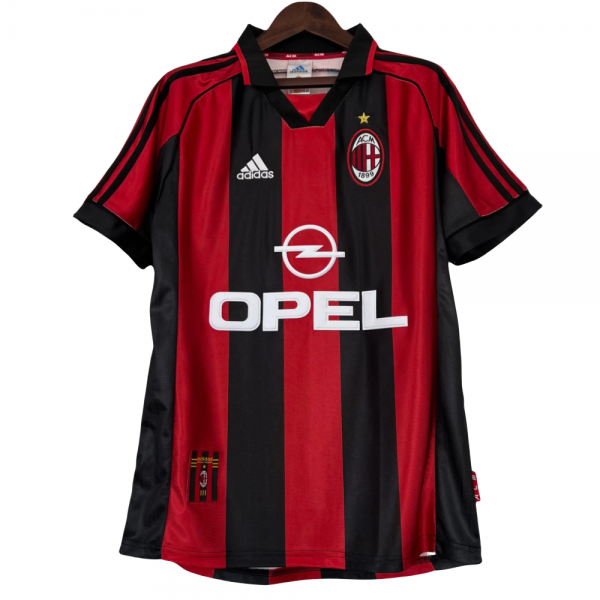 AC Milan FC 98/99 Home Short Sleeve Retro Jerseys for Football Fans-Red