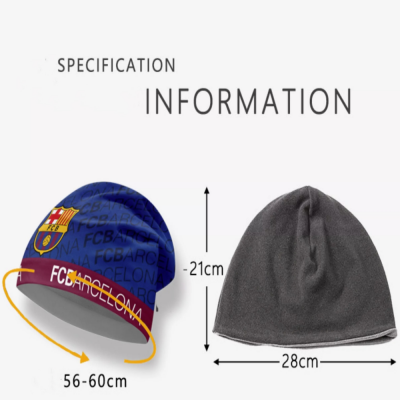 Unisex Beanie for Men and Women Fleece Hat Winter Beanies For Soccer Fans with FC Logo