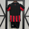 AC Milan FC 2025/26 Home Kids Apparel Replica Custom Jerseys Youth uniforms - Red