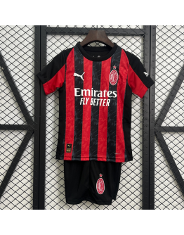 AC Milan FC 2025/26 Home Kids Apparel Replica Custom Jerseys Youth uniforms - Red
