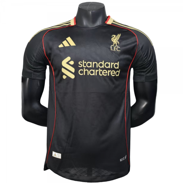 Liverpool FC 2025/26 Away Replica Custom Soccer Jerseys for Liverpool Fans- Black