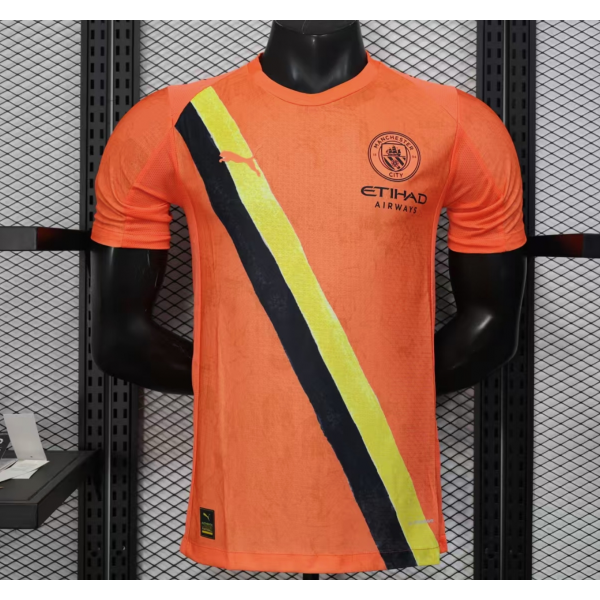 Manchester City 2025/26 Away Replica Custom Jerseys for Manchester City Fans - Orange