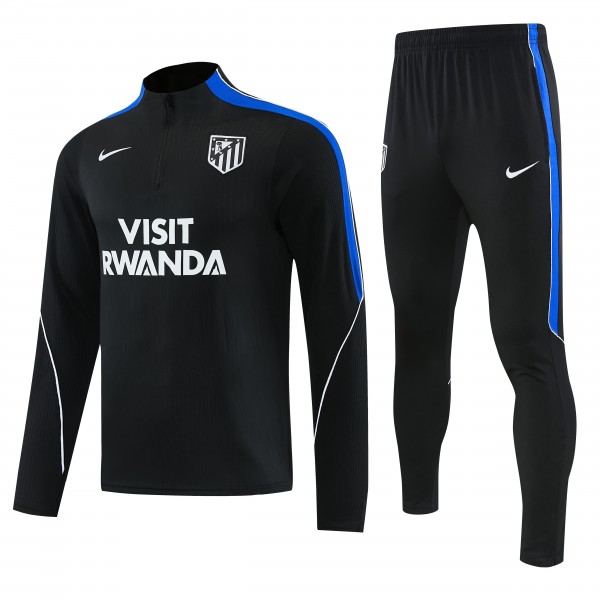 2026/27 Atletico Madrid Tracksuits Long Sleeve Soccer Training Uniforms- Black 2026/27 Atletico Madrid Tracksuits Long Sleeve Soccer Training Uniforms- Black